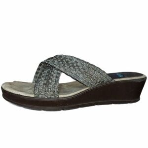 Yuu Metallic Woven Strap Wedges